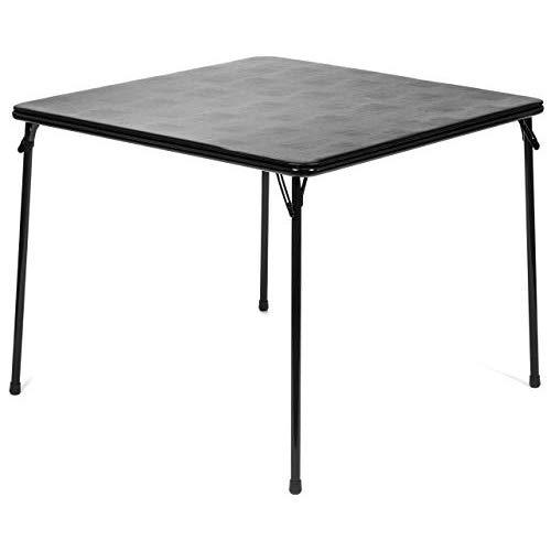 XL Series Square Folding Card Table (38") - Easy-to-Use Collapsible Legs for Portability and Storage - Vinyl Upholstery for Convenient Cleaning - Steel Construction, Wheelchair Accessible (Black)