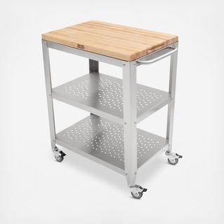 Cucina Culinarte Maple Removable Butcher Block Kitchen Cart