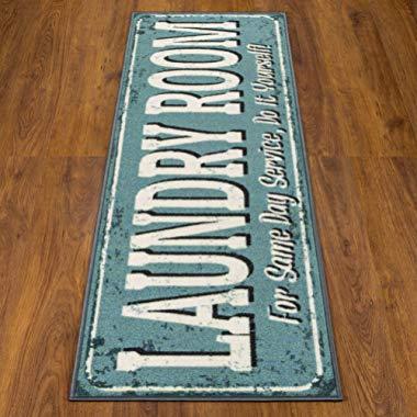 Ottomanson Laundry Collection Area Rug, 20" x 59", Grayish Blue