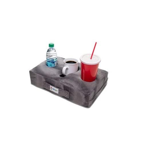Cup Cozy Pillow (Gray) As Seen on TV-The world's BEST cup holder! Keep your drinks close and prevent spills. Use it anywhere-Couch, floor, bed, man cave, car, RV, park, beach and more!