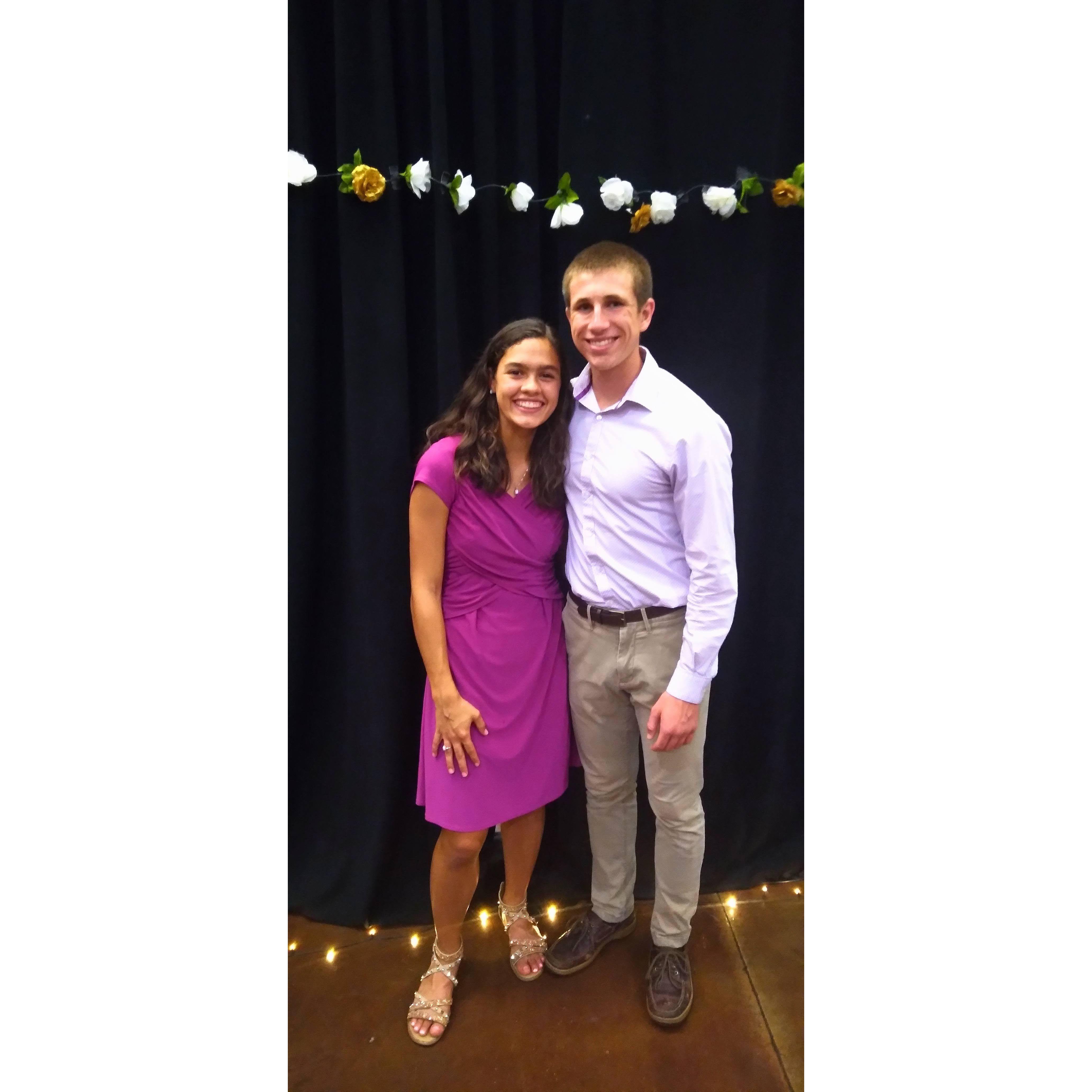 Our first college dance! Emma may have snuck him in:)