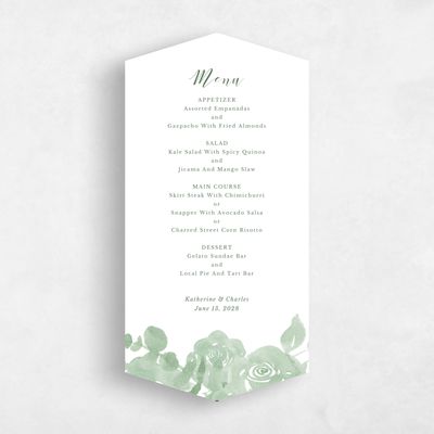 Green Diamond Wedding Menu - Clemson