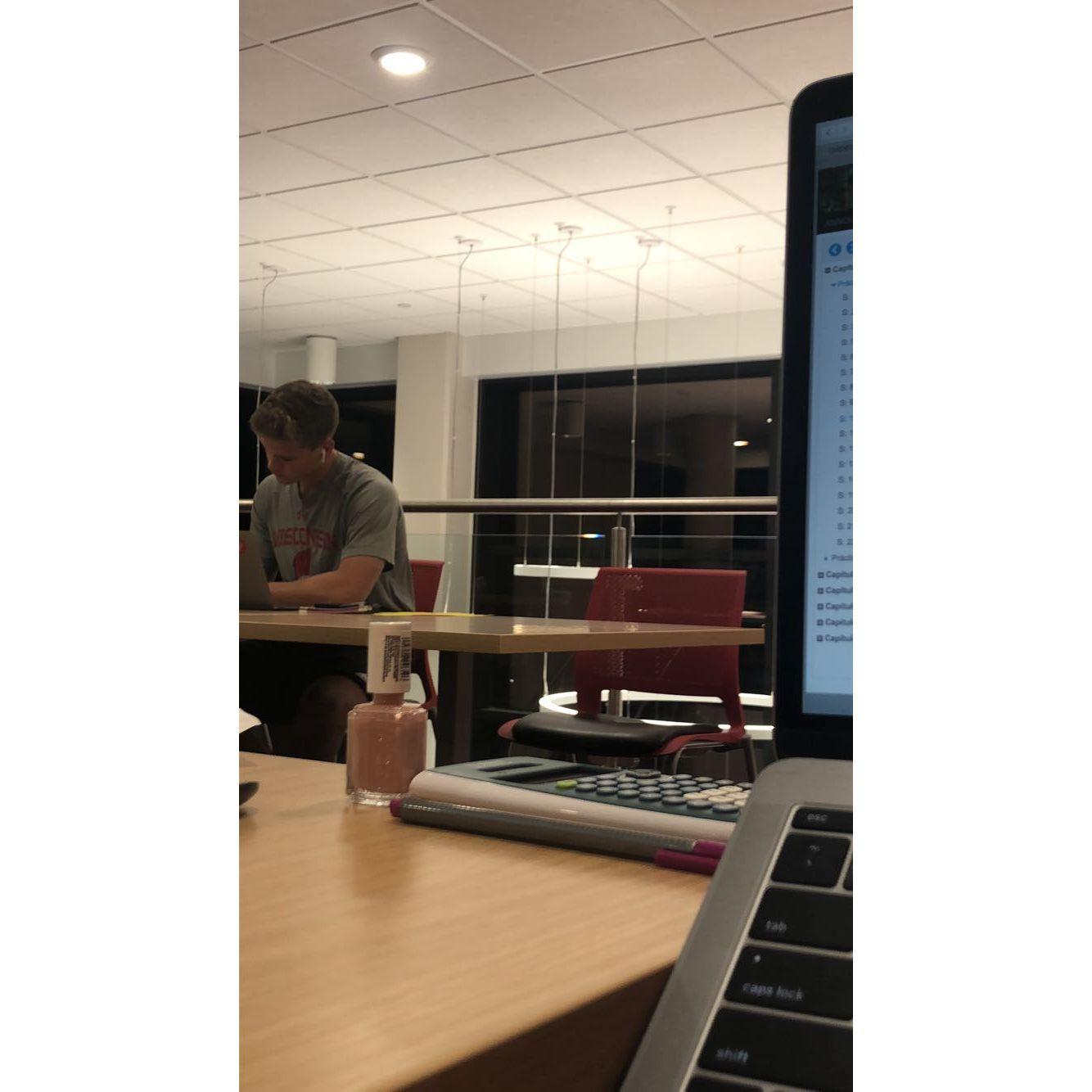 I (Mallory) sniped this photo of Jarod in our dorm before we had ever met. I just thought he was so cute so took a photo of him, not knowing we would end up getting married years later!