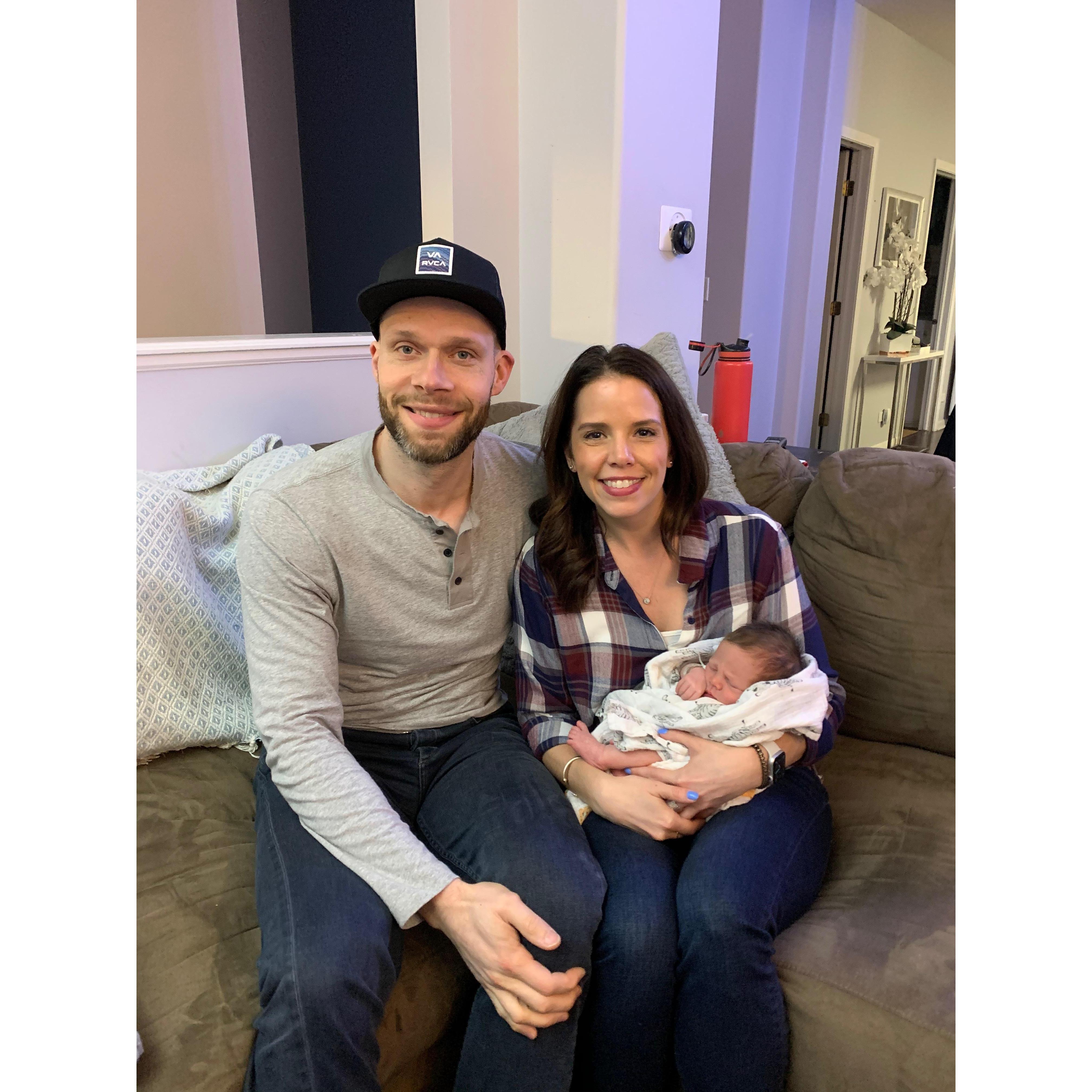 Aunt and Uncle for the first time! We love being Aunt Lisa and Uncle Ryan to Parker, Frida, and Jemma!