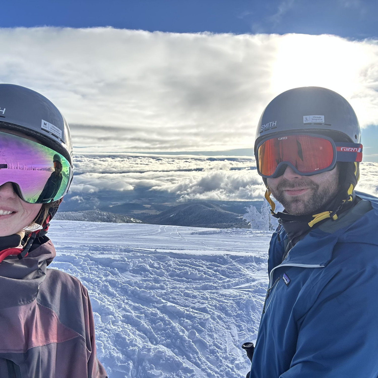 COVID was a very beneficial time for us to pick up and practice skiing. However, it is better out West! This was at Schweitzer Mountain Resort near Sierra's parents in Idaho!