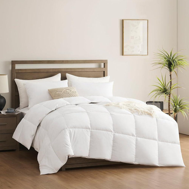 ACCURATEX Oversized King Duvet Insert Comforter 120''x98'',100% Cotton 400GSM Thick Fluffy Down Alternative Comforter,Breathable Soft White Hotel Bed Duvet Insert with Corner Tabs