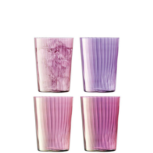 Gems Highball Glasses, Set of 4 - Assorted Garnet