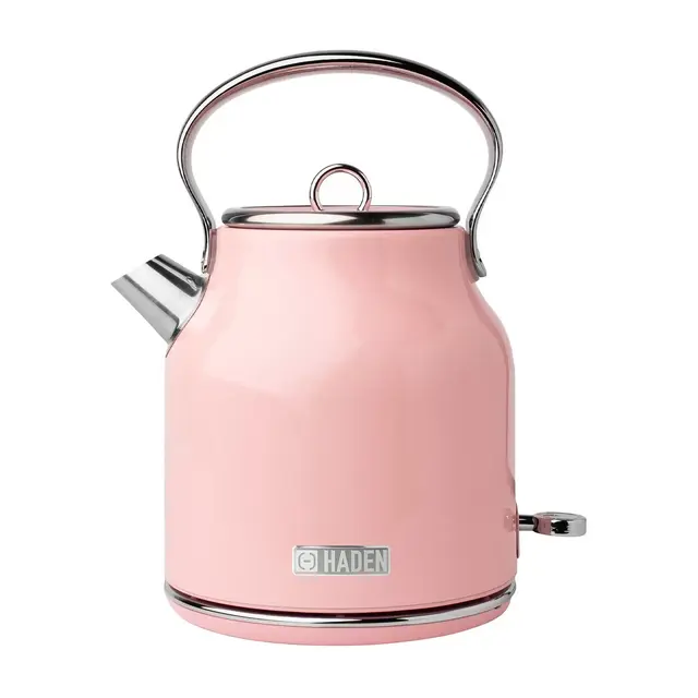 Haden Heritage 1.7 Liter Stainless Steel Electric Kettle, Hot Water Kettle with 360-Degree Base and Auto Shutoff, English Rose