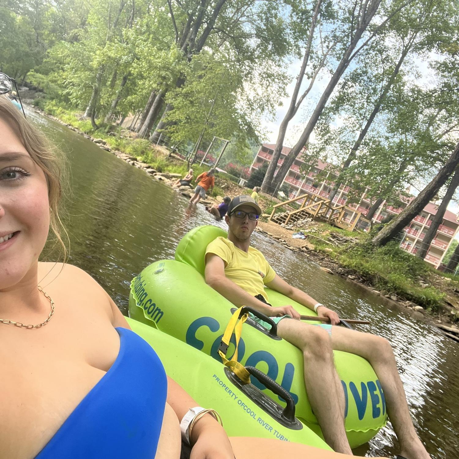 Tubing in Helen.. got stuck a few times!