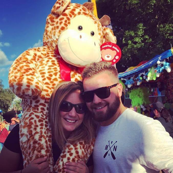 At the MN State Fair, he told me he would win me a stuffed animal, I said I didn't want one. So we compromised and he won me a stuffed animal.