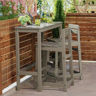 Modern Studio 3-Piece Plaza Lowback Bar Chair Balcony Set