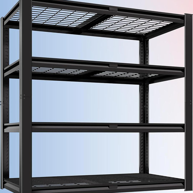 PrimeZone 40" W Heavy Duty Garage Shelving 2200 LBS 4 Tier Storage Shelves Adjustable Industrial Metal Wire Shelf Utility Rack for Garage,Basement,Pantry,Warehouse,Commercial,40" W X 20" D X 60" H