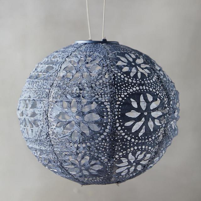 Floral Lace Solar Lantern - White