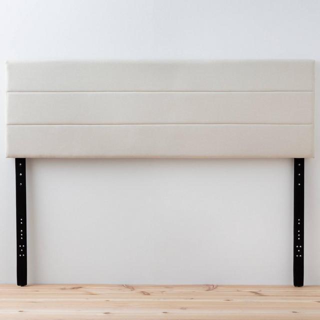 California King Stella Mid-Rise Upholstered Channel Headboard Cream - Brookside Home