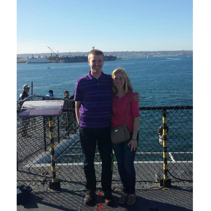 Laura's first trip to San Diego in December 2015 when she met Justin's family. This was taken on the USS Midway.