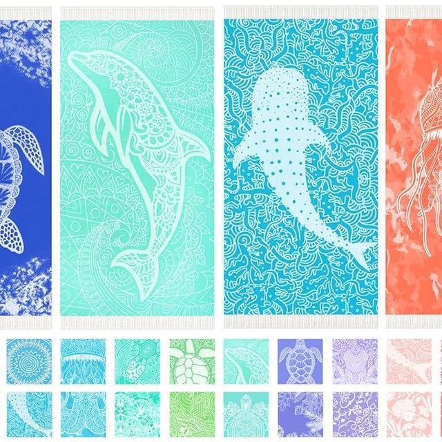 Vikumond Thin Turkish Beach Towel Lightweight Soft Cotton Extra Large XL Oversized Sand Free Sandproof Absorbent Quick Dry Towels Cloud Bath Pool Travel Compact Essentials Accessories for Adult Gifts