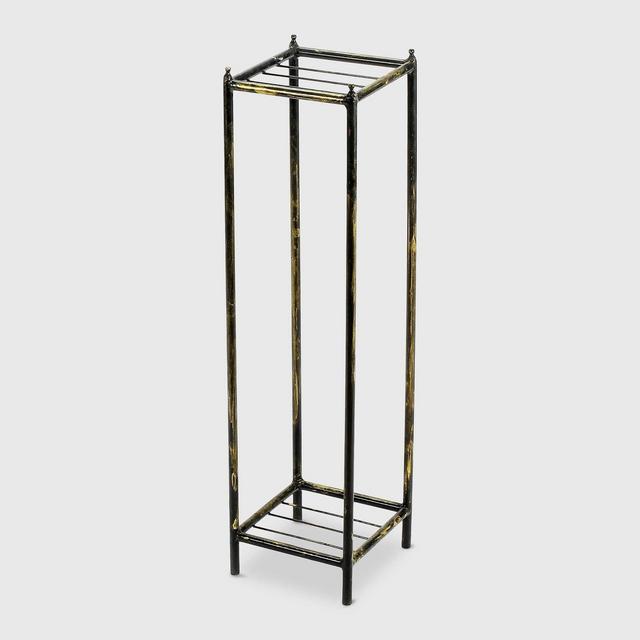 2 Tier Square Iron Plant Stand Black - Ore International