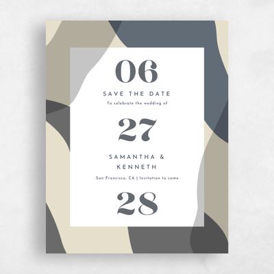 Charcoal, Grey Wedding Save the Date - Everly Portrait