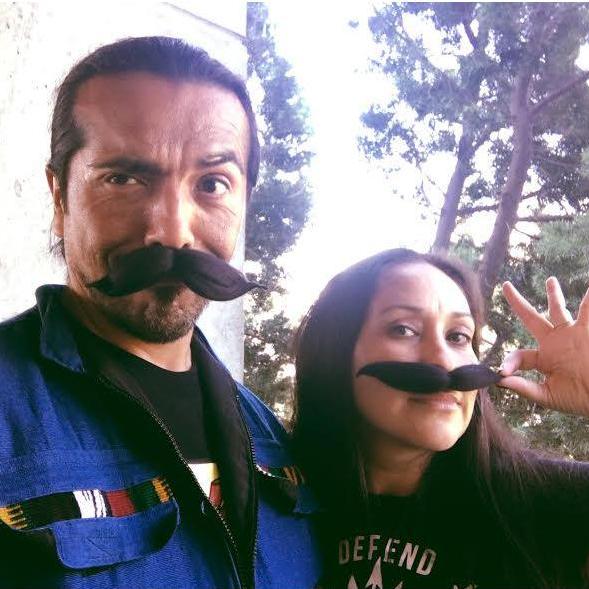 Matching mustaches at Sacramento State University!