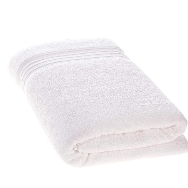 Hammam Linen 100% Cotton Bath Towels Soft and Absorbent, Premium Quality (White, Bath Sheet)