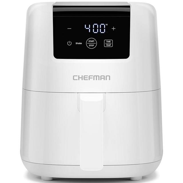 CHEFMAN 2 Qt Mini Air Fryer – Digital Space-Saving Compact Air Fryer with Nonstick and Dishwasher Safe Basket, Quick & Easy Meals in Minutes, Features Digital Timer and Shake Reminder – White