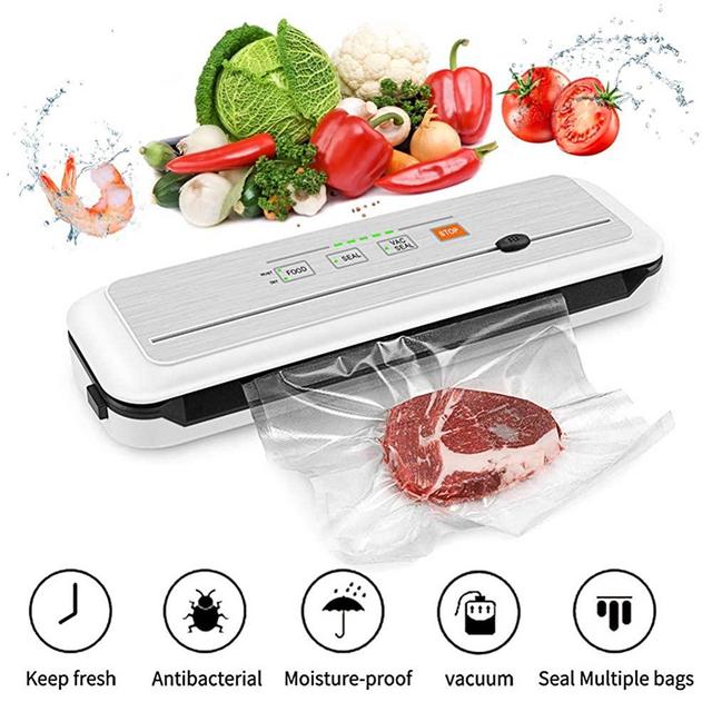 Vacuum Sealer Machine for Food Preservation/Automatic food sealer machines|Dry & Moist Modes|Led Indicator Lights|UL Safety Certified| Suitable for Use in Camping and Home, with 15 Pcs Vacuum Bags.