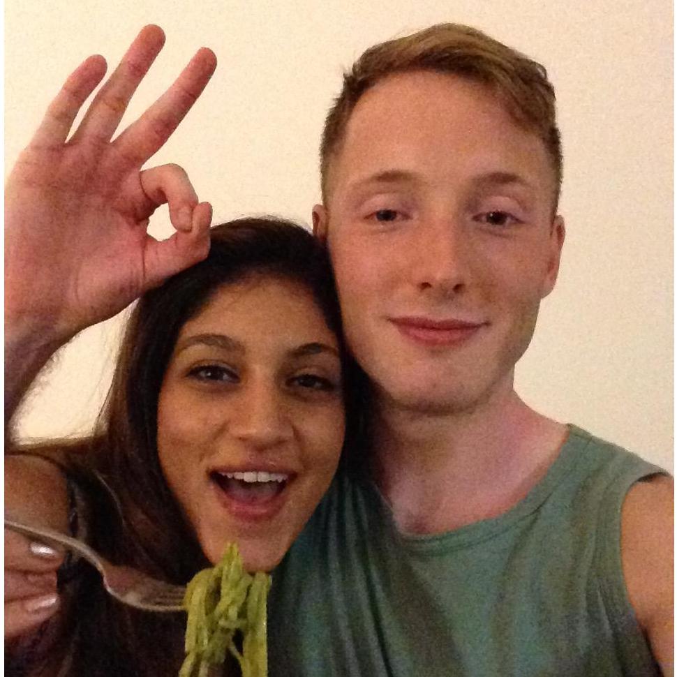Joel won Nadine's heart with his homemade Pesto. This was the day we officially began dating :)