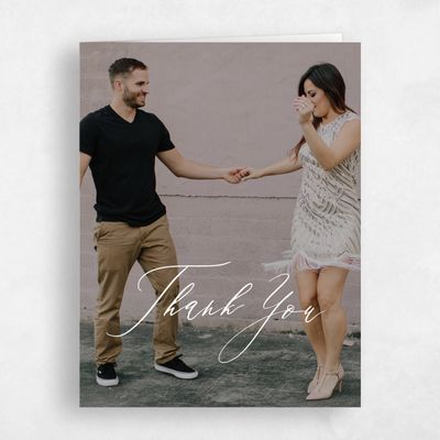 White Portrait Wedding Thank You - Seville Photo