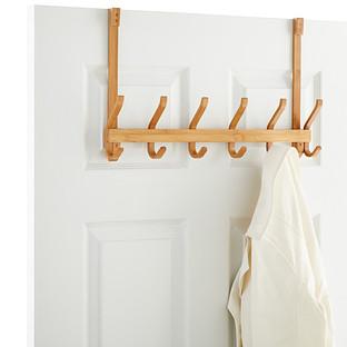 6-Hook Bamboo Over the Door Rack