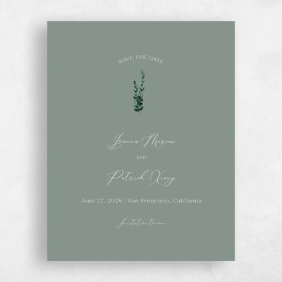 Sage, Green Wedding Save the Date - Stanley Portrait