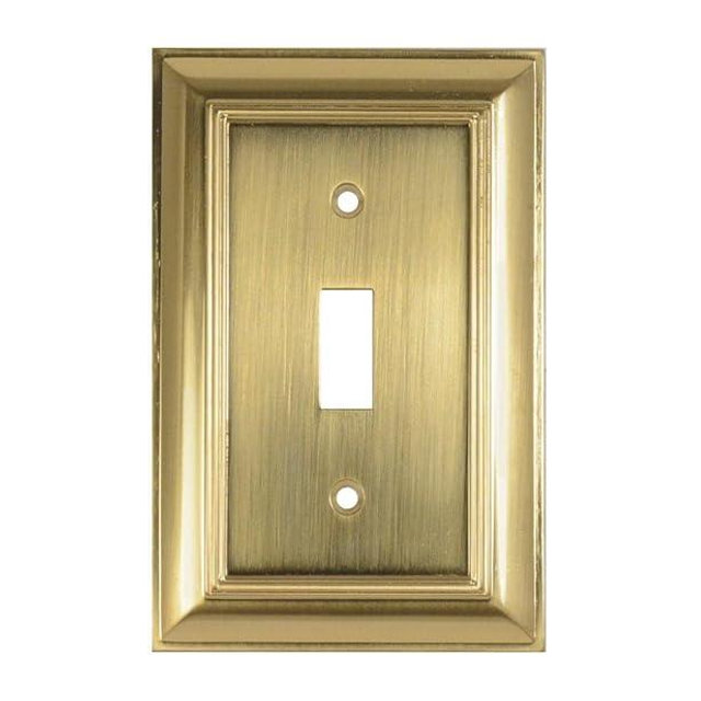 Cool Knobs and Pulls (CKP) Impressions Collection, 31190 Decorative Single Toggle Wall Plate/Outlet Cover, Long Lasting Durable Solid Steel Construction, Amber Gold, 1 piece