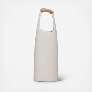 Rattan Wrapped Stoneware Vase