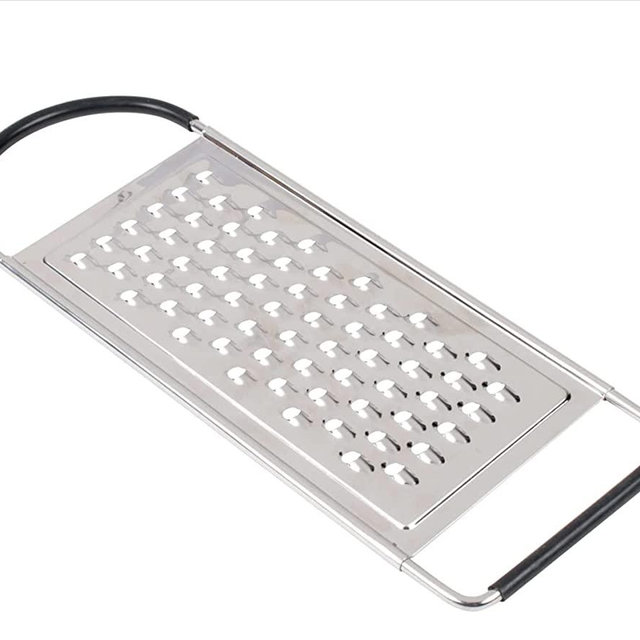 Metal Magery Stainless Steel Extra Course Handheld Non Slip Flat Grater Ideal for Vegetables, Cheese, Eggs