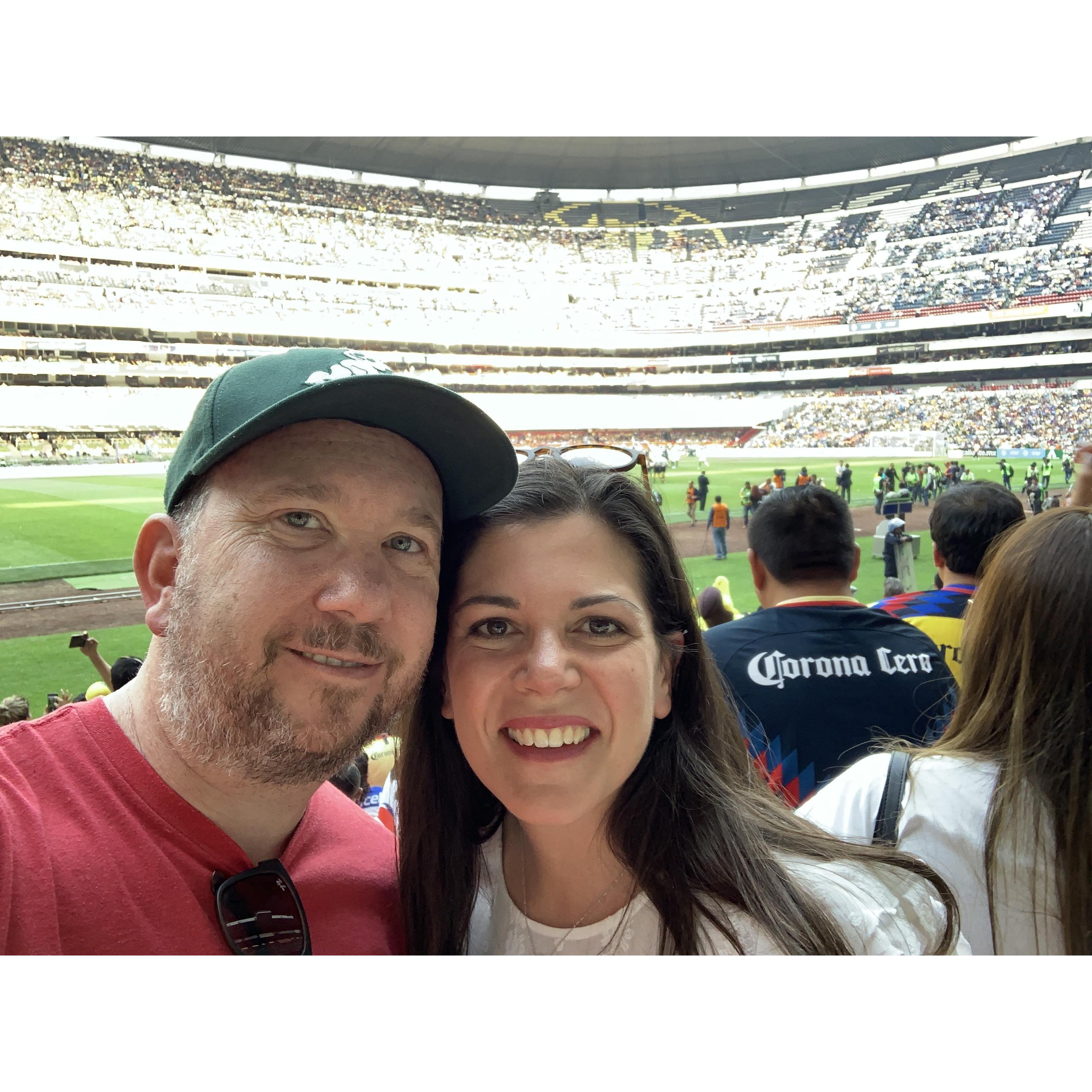 This was at a soccer game in Mexico City.