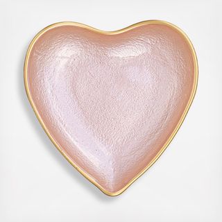 Baroque Glass Gold Rim Heart Plate