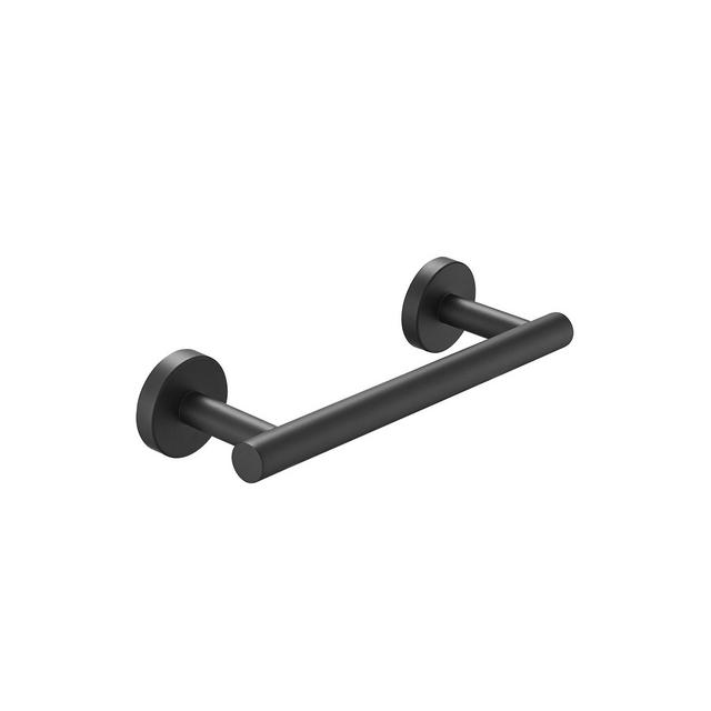 BWE Single Post Wall Mounted Towel Bar Toilet Paper Holder in Matte Black