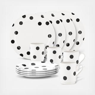 Deco Dot 12-Piece Dinnerware Set, Service for 4