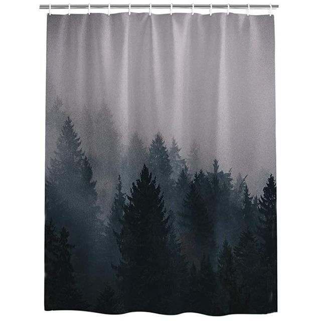 Meet 1998 Fog Pine Trees Forest Waterproof Bathroom Fabric Shower Curtain Bath Curtain,48 X 72 Inch