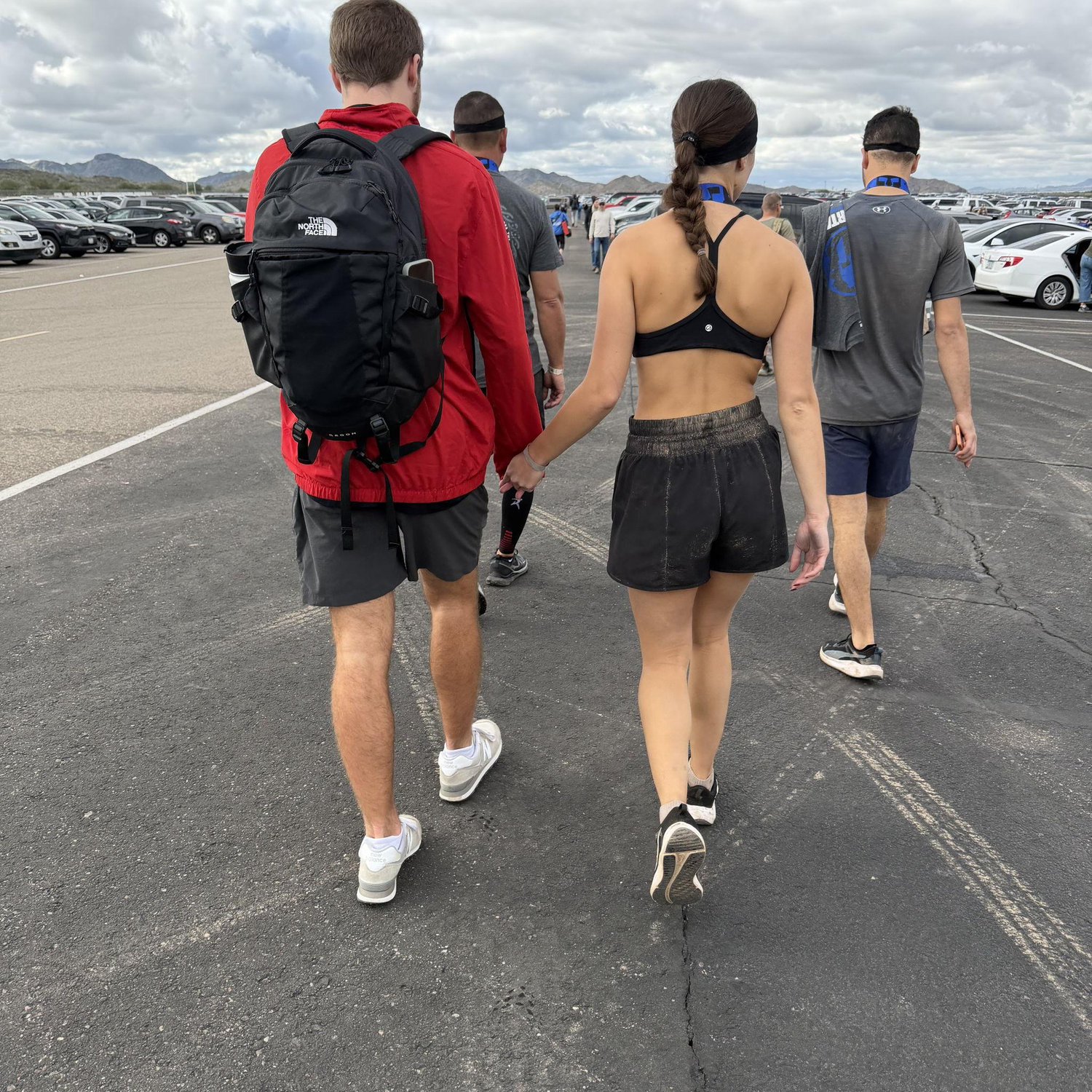 Boden supporting Makenna after Spartan race