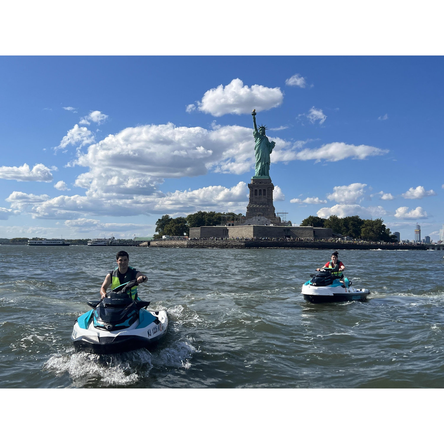 Dodging cruise ships - and the Staten Island Ferry - on the Hudson