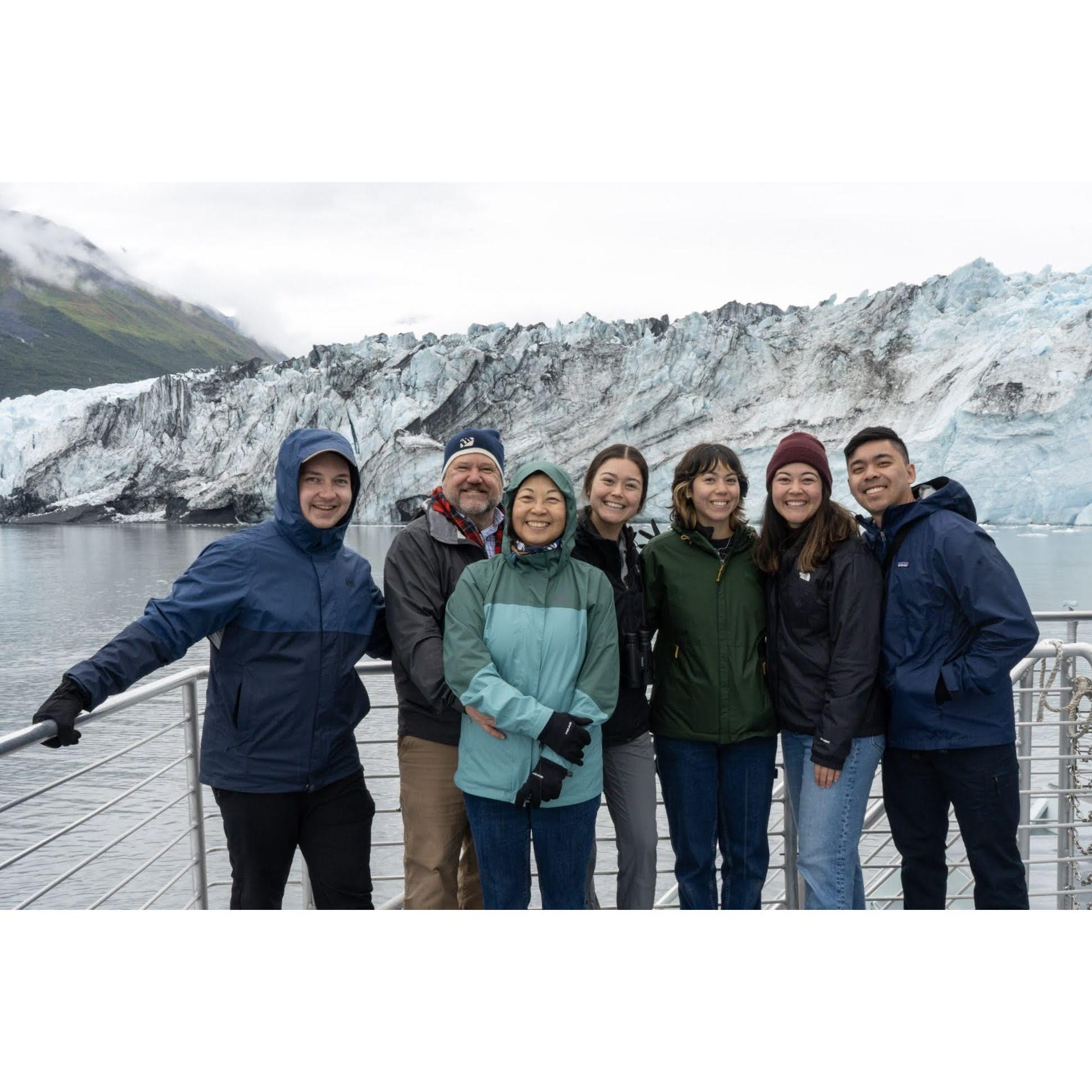 We visited Alaska with Rachel's family and saw so many glaciers