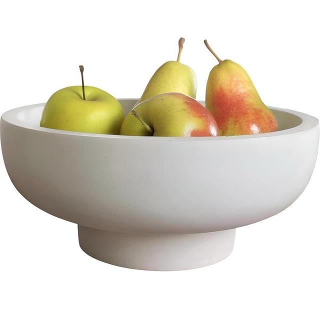 BOLTCORRSE Concrete Fruit Bowl for Kitchen Counter - Large Decorative Bowl for Home Decor - Modern Pedestal Bowl - Key Bowl for Entry Table - Footed Bowl - Entryway Bowl for Keys