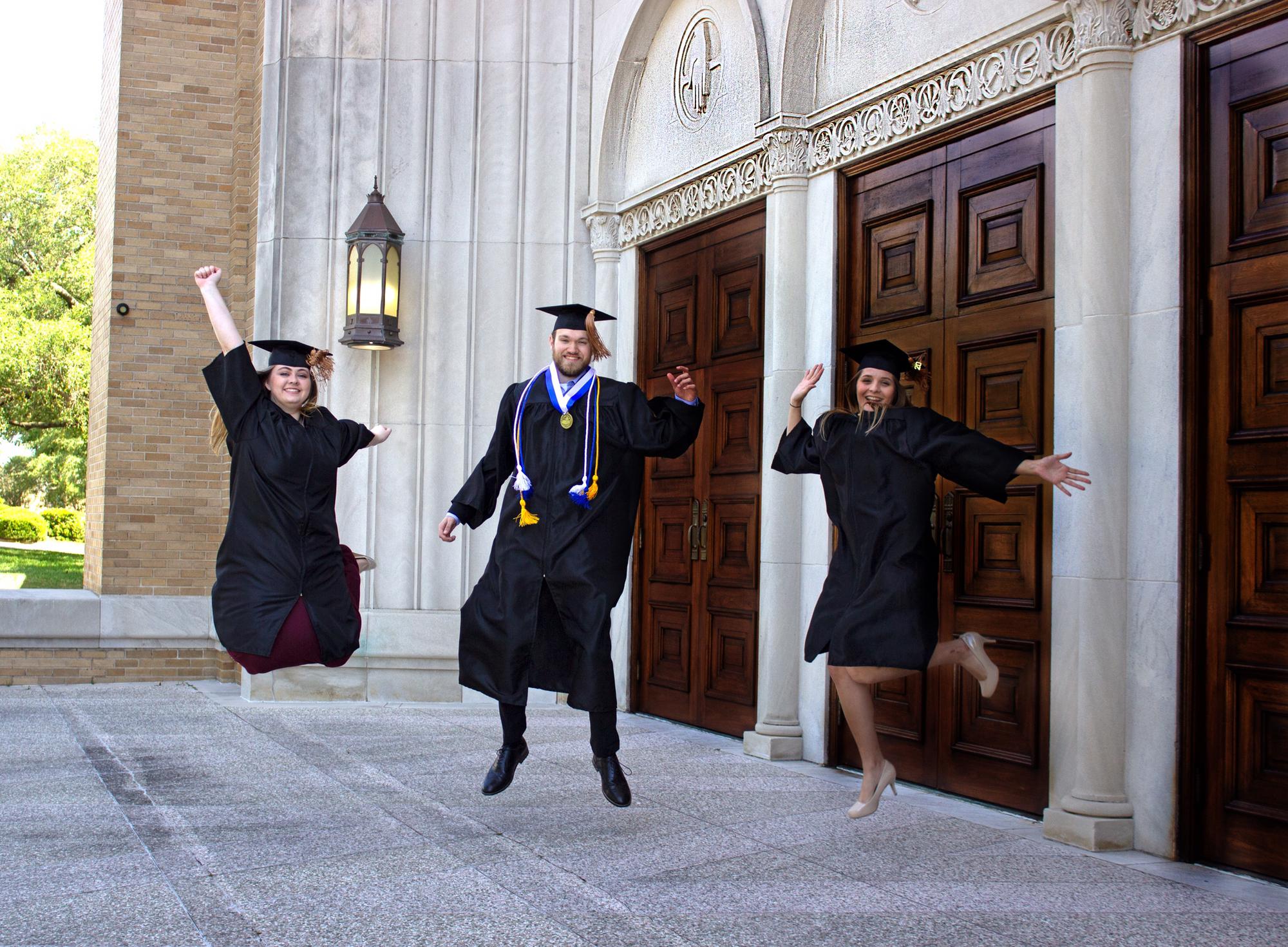 Our friend and my junior/senior year roommate, Makenzie captured this amazing graduation picture. Our school actually used the picture in the 2020 and 2021 yearbooks.
