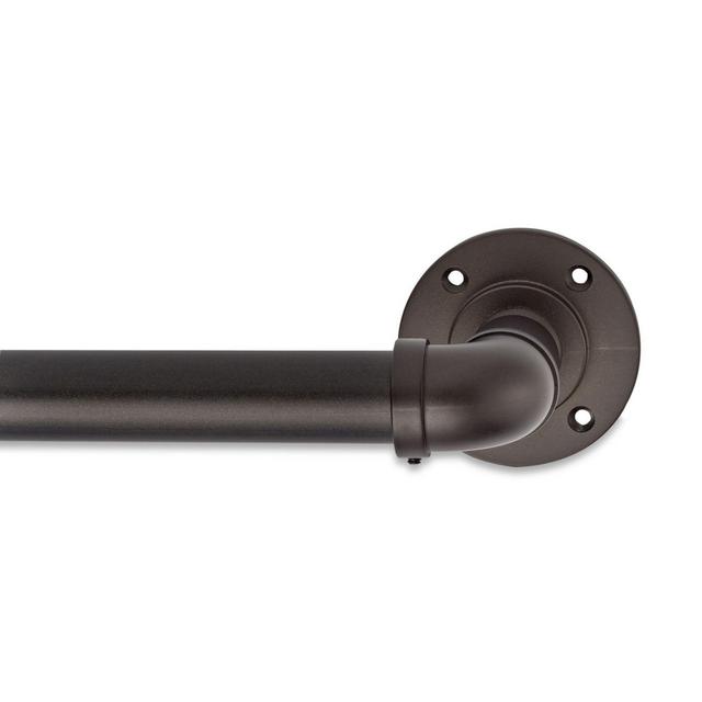 Cambria® Industrial 54-Inch Single Curtain Rod Set in Matte Brown