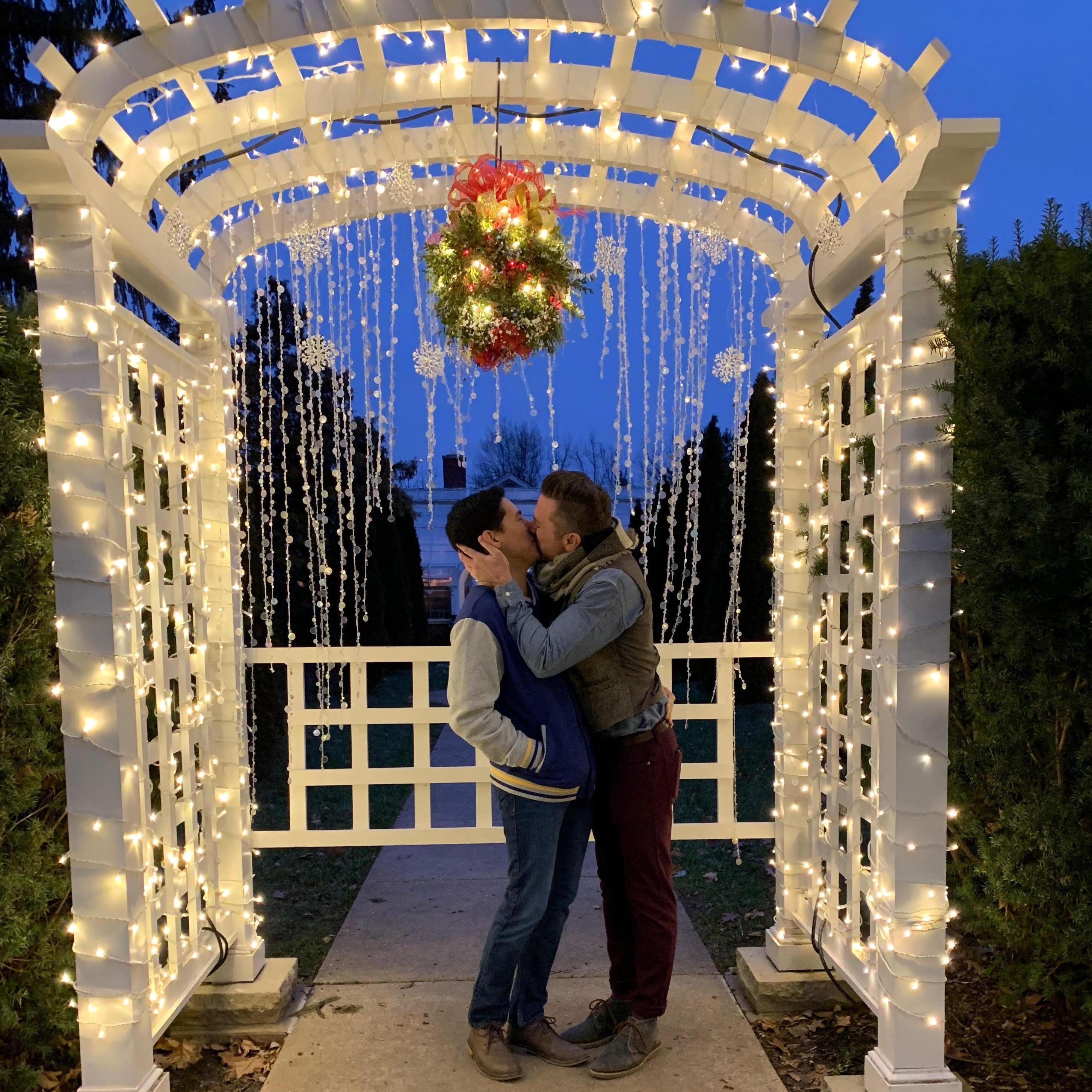 Our first Christmas together, now that's the Costco size Mistletoe :-)
