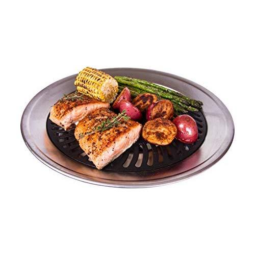 Kitchen + Home Stove Top Smokeless Grill Indoor BBQ - Stainless Steel with Double Coated NonStick Surface with Bonus Stove Top Gas Range Burner Liners