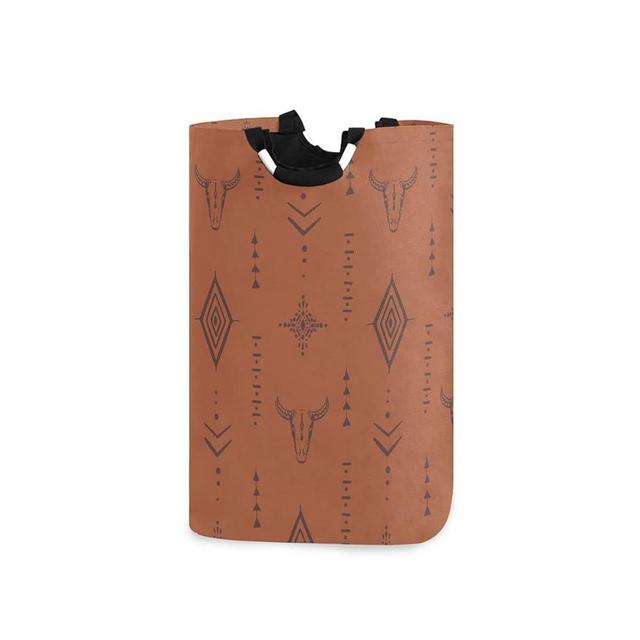 Western Bull Boho Large Laundry Hamper Basket, Collapsible Laundry Bag Storage Bins Baskets with Handles for Laundry, Bedroom, Home Decor