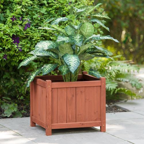 Leisure Season 18-in W x 16-in H Natural Cunninghamia Wood Planter