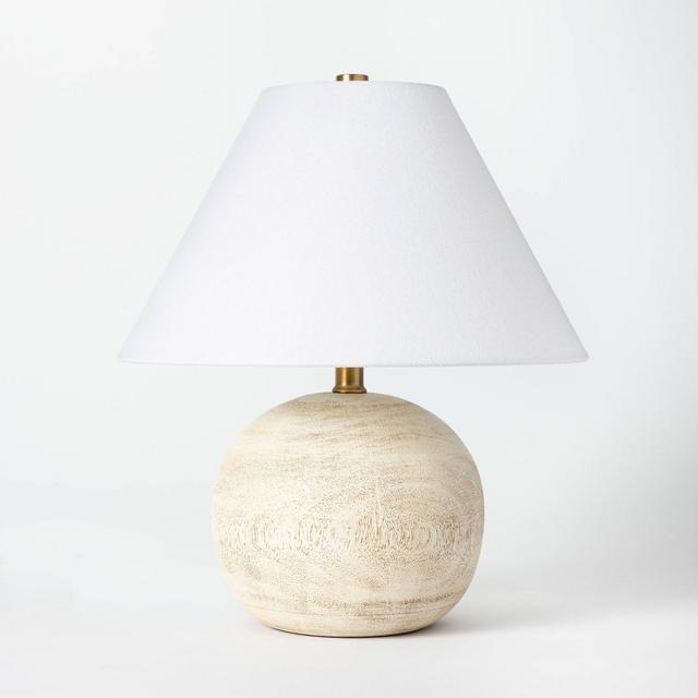 Medium Faux Wood Table Lamp Brown (Includes LED Light Bulb)Brown - Threshold™ designed with Studio McGee
