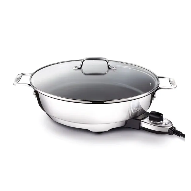 All-Clad 7 Quart Stainless Steel Electric Skillet, 1800W, Silver